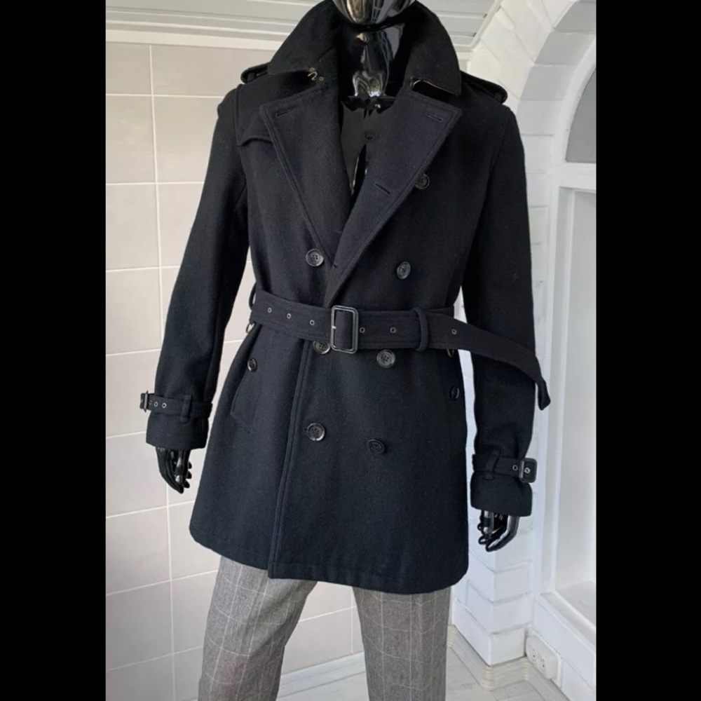 Burberry Brit men's navy wool coat size L - Picture 3 of 16